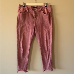 Dear John Women's size 32 Rose Mauve Pink skinny Jeans unfinished hem